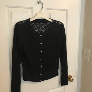 Vera Wang Princess black M lacy cardigan